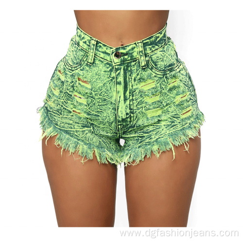 Ripped Vintage Wash Distressed Denim Women Shorts